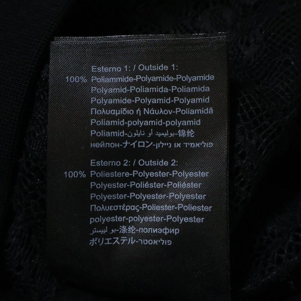 REPLAY(リプレイ) MESH Sweatshirt W3280.000.83496 メッシュデザイン バックワンポイントロゴプレートスウェットトレーナー ブラック レディース