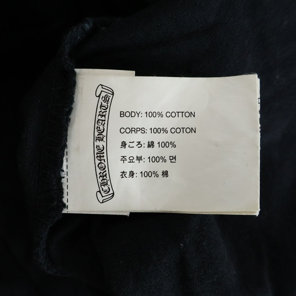 CHROME HEARTS(クロムハーツ) CH POLO L/S BSフレア ブラックロジウムボタン RS3プリント 長袖ポロシャツ ロングスリーブカットソー ブラック