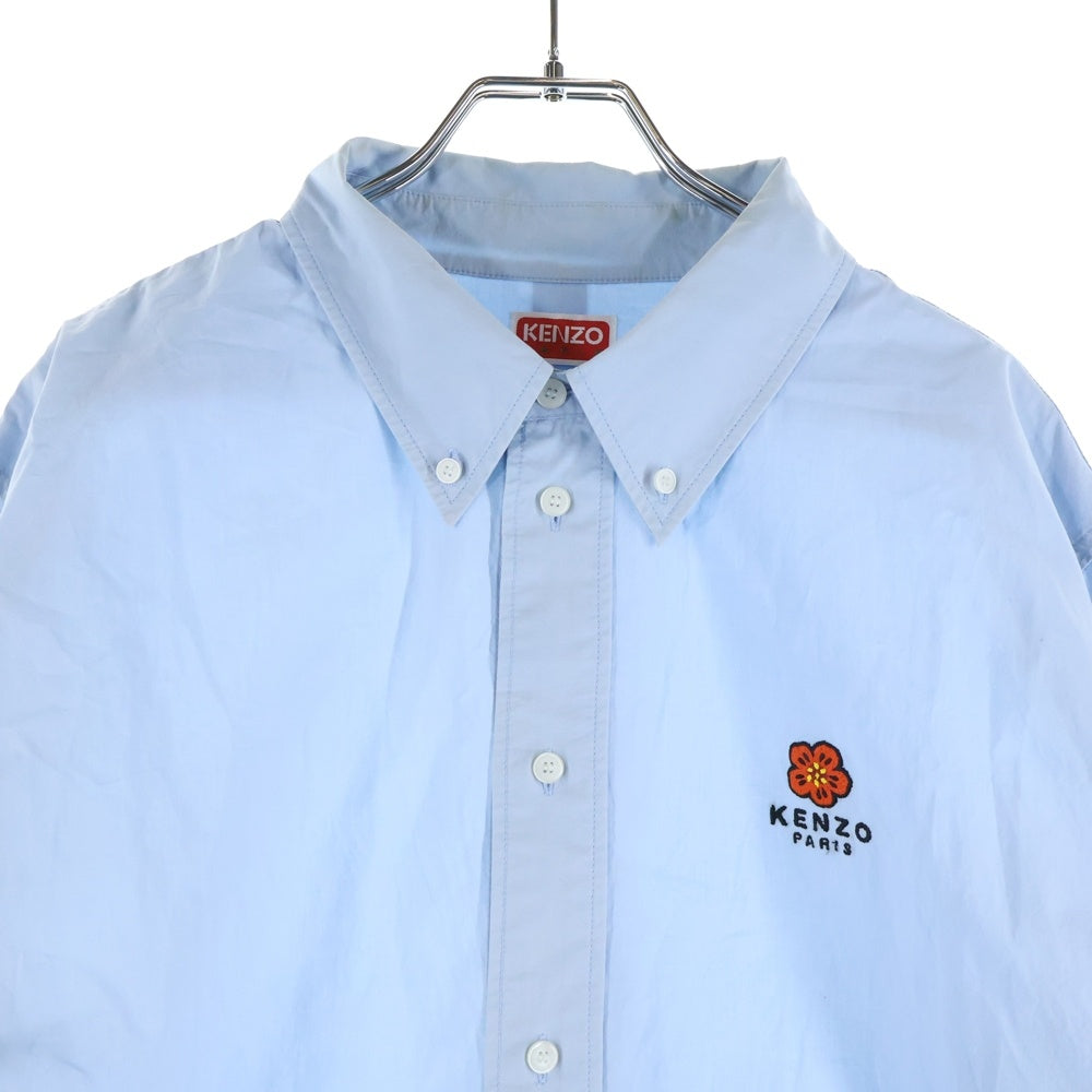 KENZO(ケンゾー) BOKE FLOWER CRES SHIRT FC65CH4099LH ボケフラワーロゴ刺繍 長袖シャツ ブルー