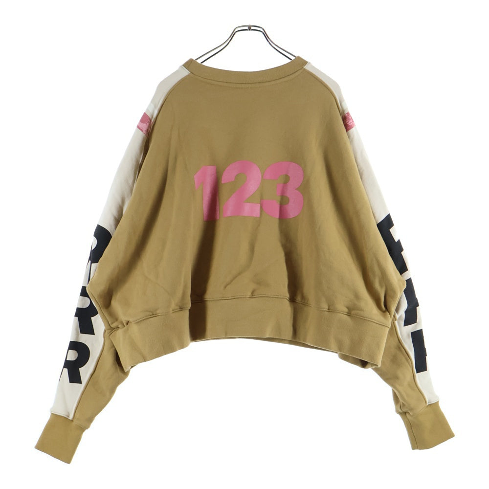 RIVINGTON roi Rebis(リヴィントンロイレビス ) 24SS AGAPE CREWNECK フロントロゴプリント クロップド丈スウェットトレーナー ベージュ