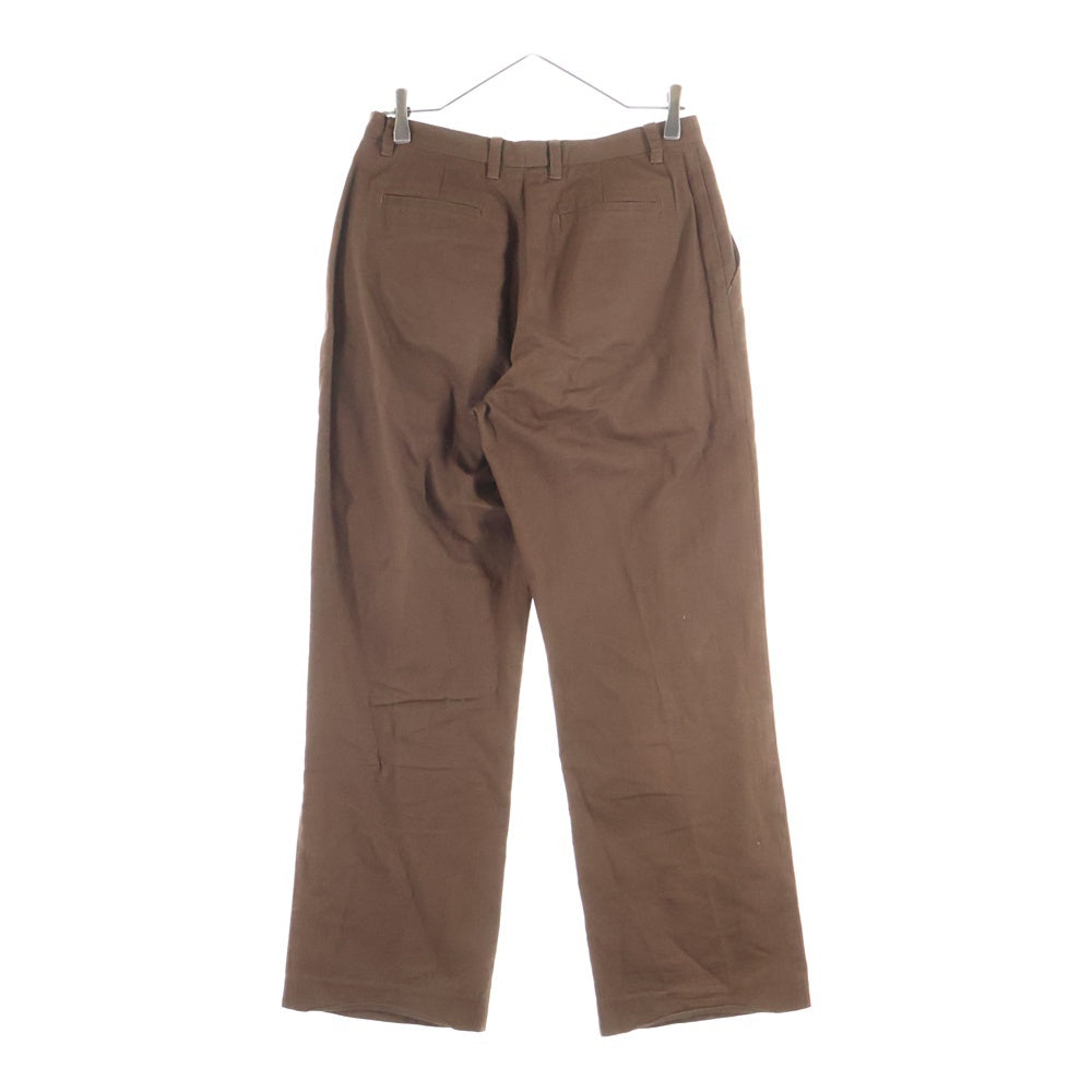 NO BRAND(ノーブランド) FUJI フジ コットンワイドトラウザーズ スラックス ブラウン