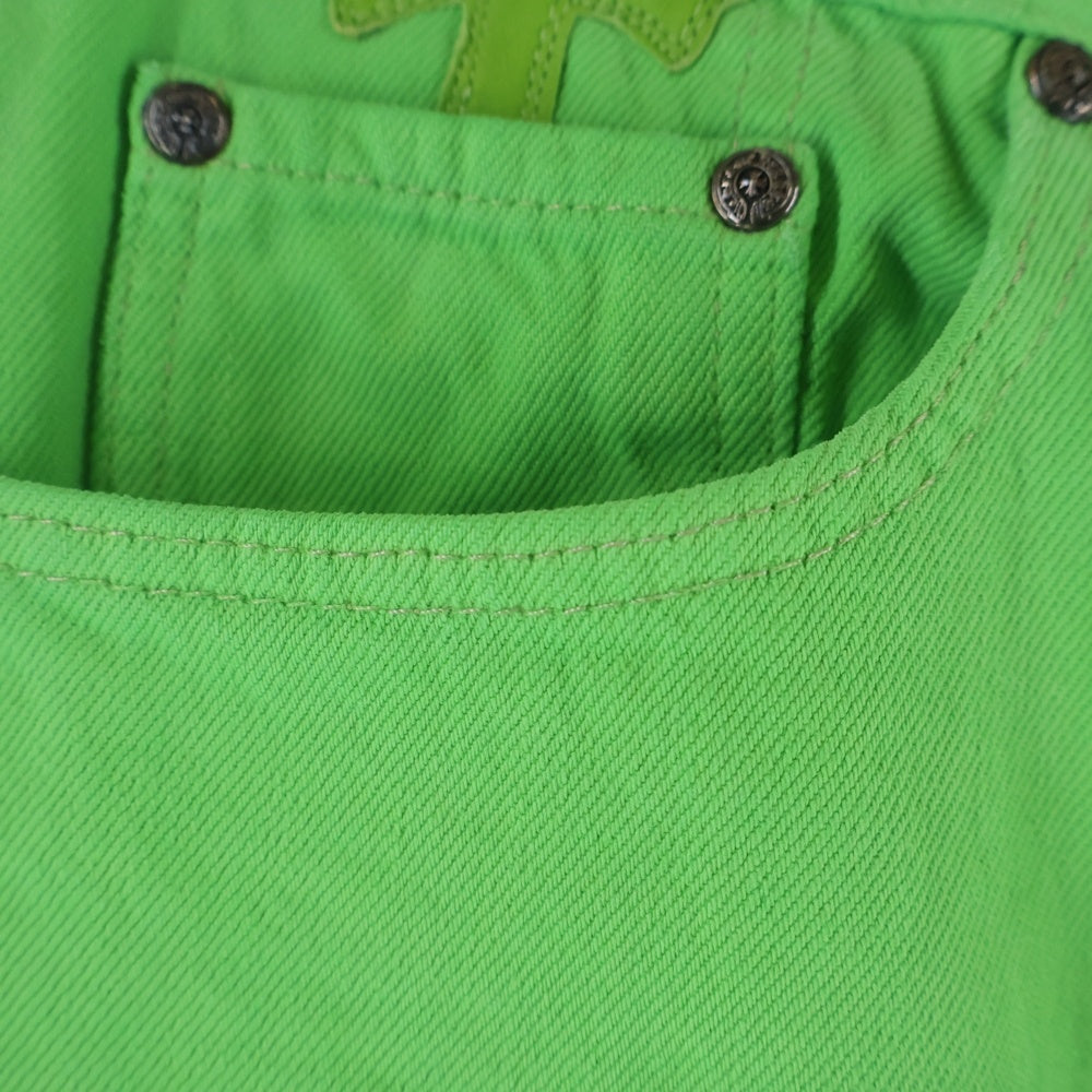 CHROME HEARTS(クロムハーツ) ×LEVI'S U VNTG JEAN BLK RED TAB ×リーバイス 501 レザークロスパッチ デニムパンツ ジーンズ グリーン