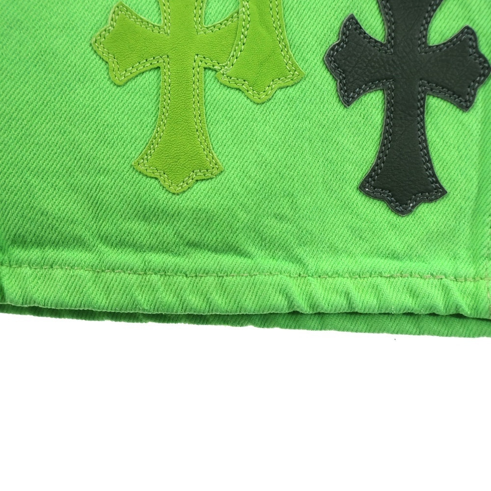 CHROME HEARTS(クロムハーツ) ×LEVI'S U VNTG JEAN BLK RED TAB ×リーバイス 501 レザークロスパッチ デニムパンツ ジーンズ グリーン