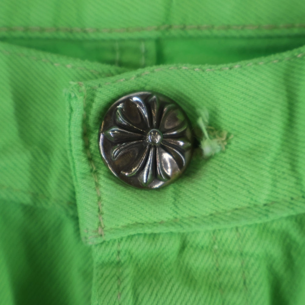 CHROME HEARTS(クロムハーツ) ×LEVI'S U VNTG JEAN BLK RED TAB ×リーバイス 501 レザークロスパッチ デニムパンツ ジーンズ グリーン