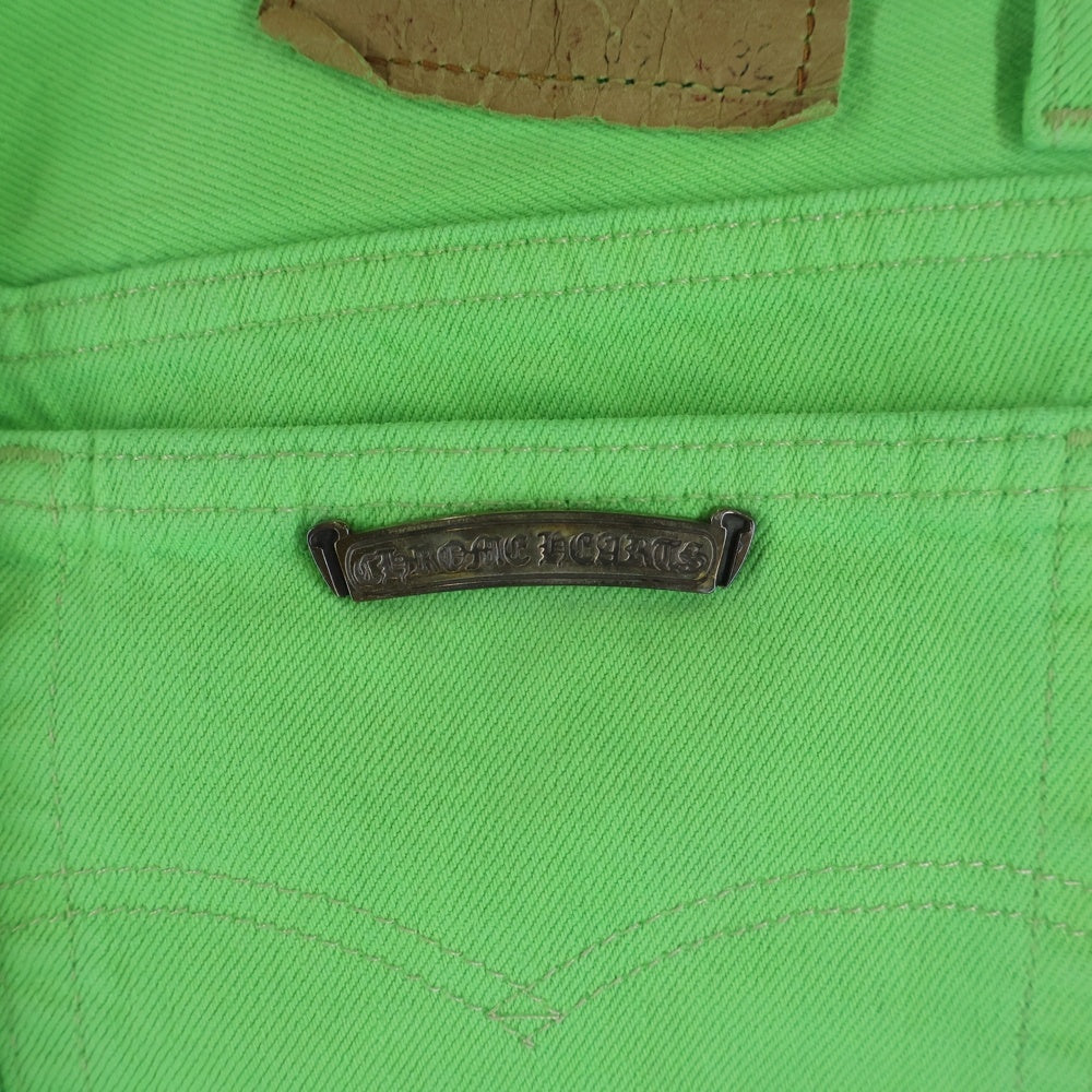 CHROME HEARTS(クロムハーツ) ×LEVI'S U VNTG JEAN BLK RED TAB ×リーバイス 501 レザークロスパッチ デニムパンツ ジーンズ グリーン