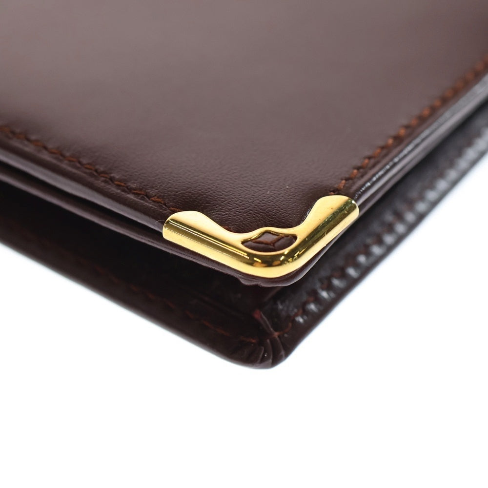Cartier(カルティエ) マストライン 札入れ 長財布 レザーウォレット ボルドー