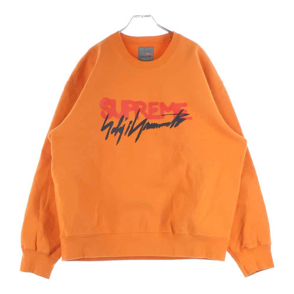 SUPREME(シュプリーム) 20AW ×Yohji Yamamoto ヨウジヤマモト フロントプリント クルーネック 長袖スウェット トレーナー オレンジ