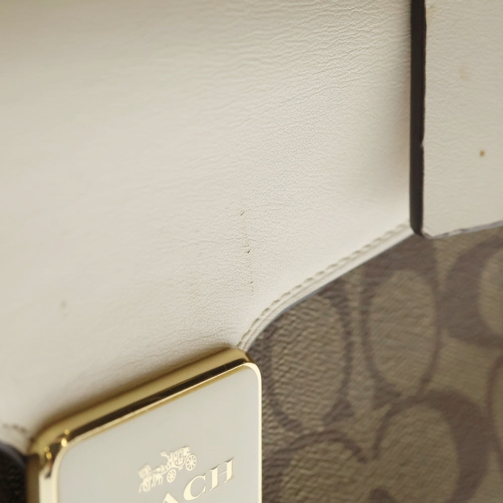 COACH(コーチ) パイソン柄ハンドバッグ ベージュ C1325 レディース ※ショルダー紐欠損