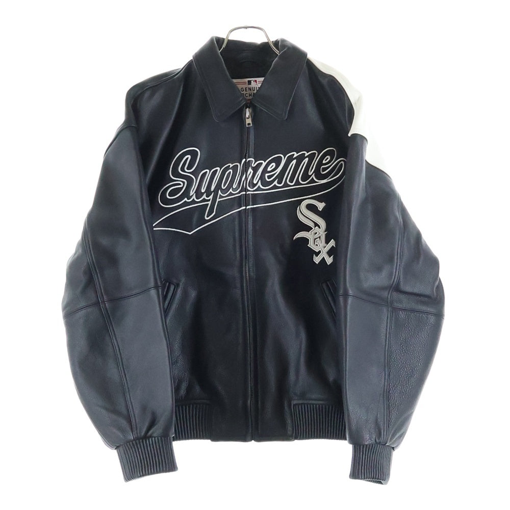 SUPREME(シュプリーム) 25AW Chicago White Sox Leather Varsity Jacket シカゴ ホワイトソックス レザー バーシティジャケット ブラック