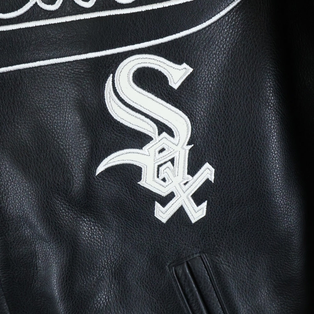 SUPREME(シュプリーム) 25AW Chicago White Sox Leather Varsity Jacket シカゴ ホワイトソックス レザー バーシティジャケット ブラック