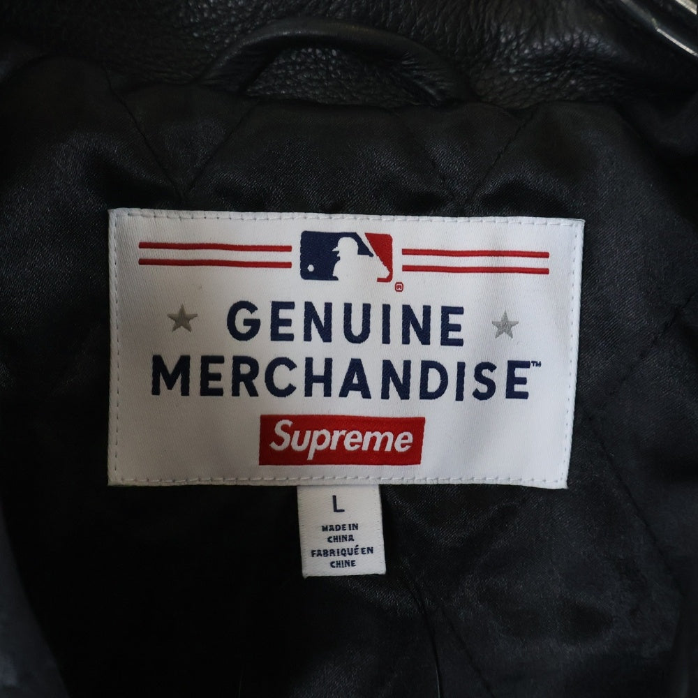 SUPREME(シュプリーム) 25AW Chicago White Sox Leather Varsity Jacket シカゴ ホワイトソックス レザー バーシティジャケット ブラック