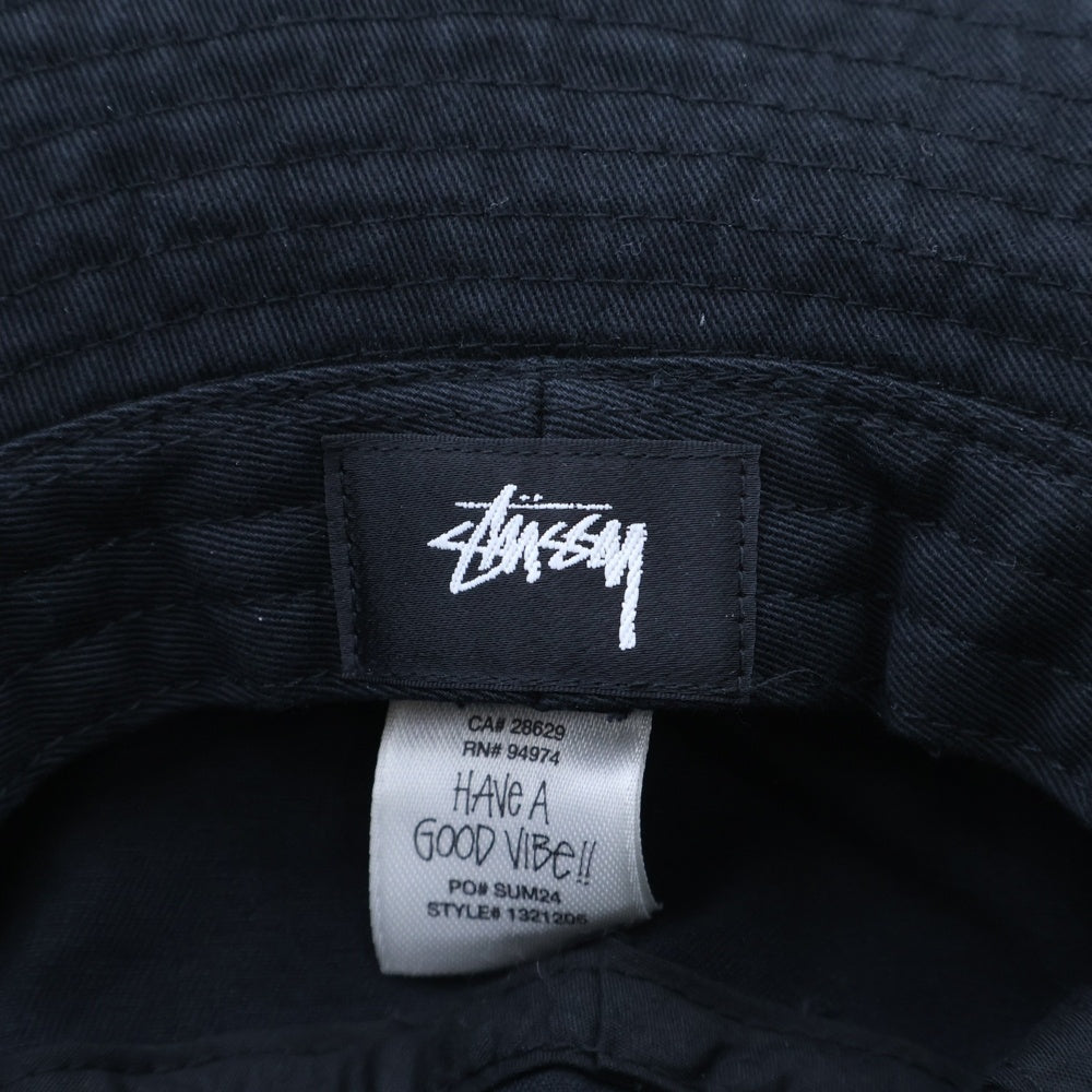STUSSY(ステューシー) BUCKET HAT CROWN APPLIQUE 1321205 クラウン アップリケ バケットハット ブラック