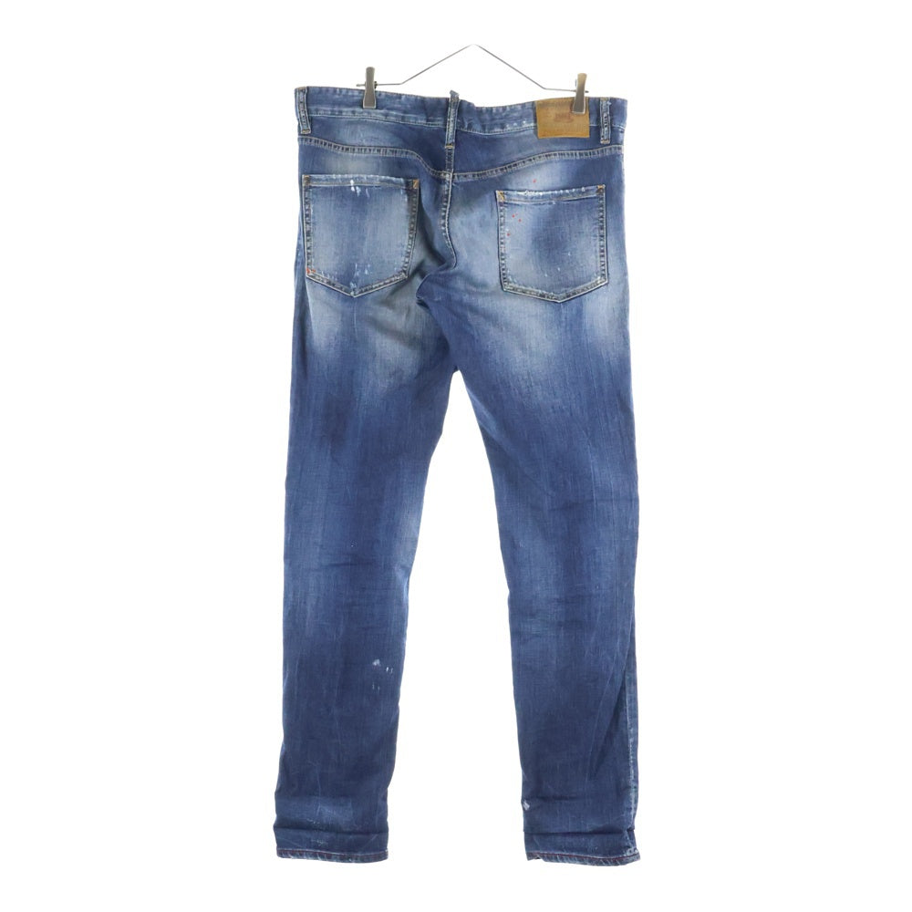DSQUARED2(ディースクエアード) 12AW ペイント ダメージ加工 デニムパンツ ジーンズ インディゴ S74LA0466
