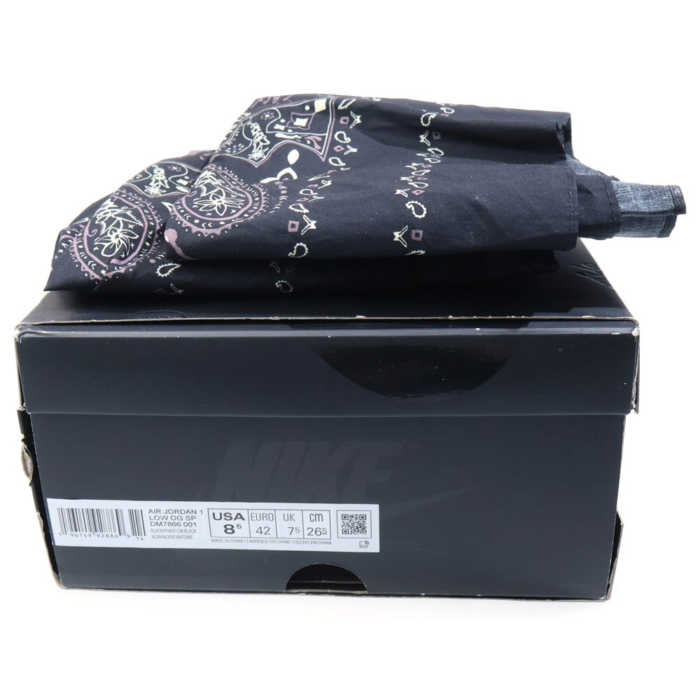 NIKE(ナイキ) ×TRAVIS SCOTT AIR JORDAN 1 LOW OG SP BLACK PHANTOM DM7866-001 エアジョーダン1 ブラックファントム ローカットスニーカー ブラック US8.5/26.5cm