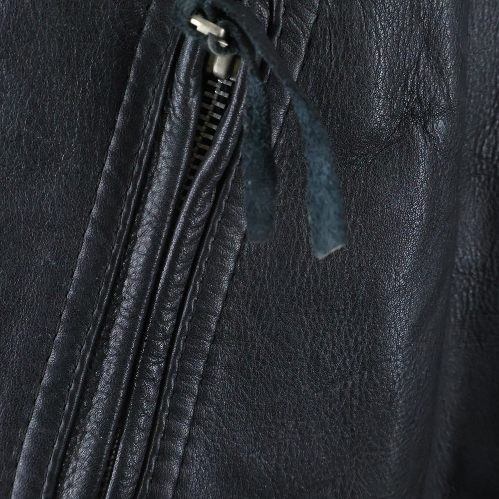 NO BRAND(ノーブランド) L.A.ROXX(エルエーロックス)Double Riders Jacket バックスカルプリント ダブルライダースジャケット レザージャケット ブラック