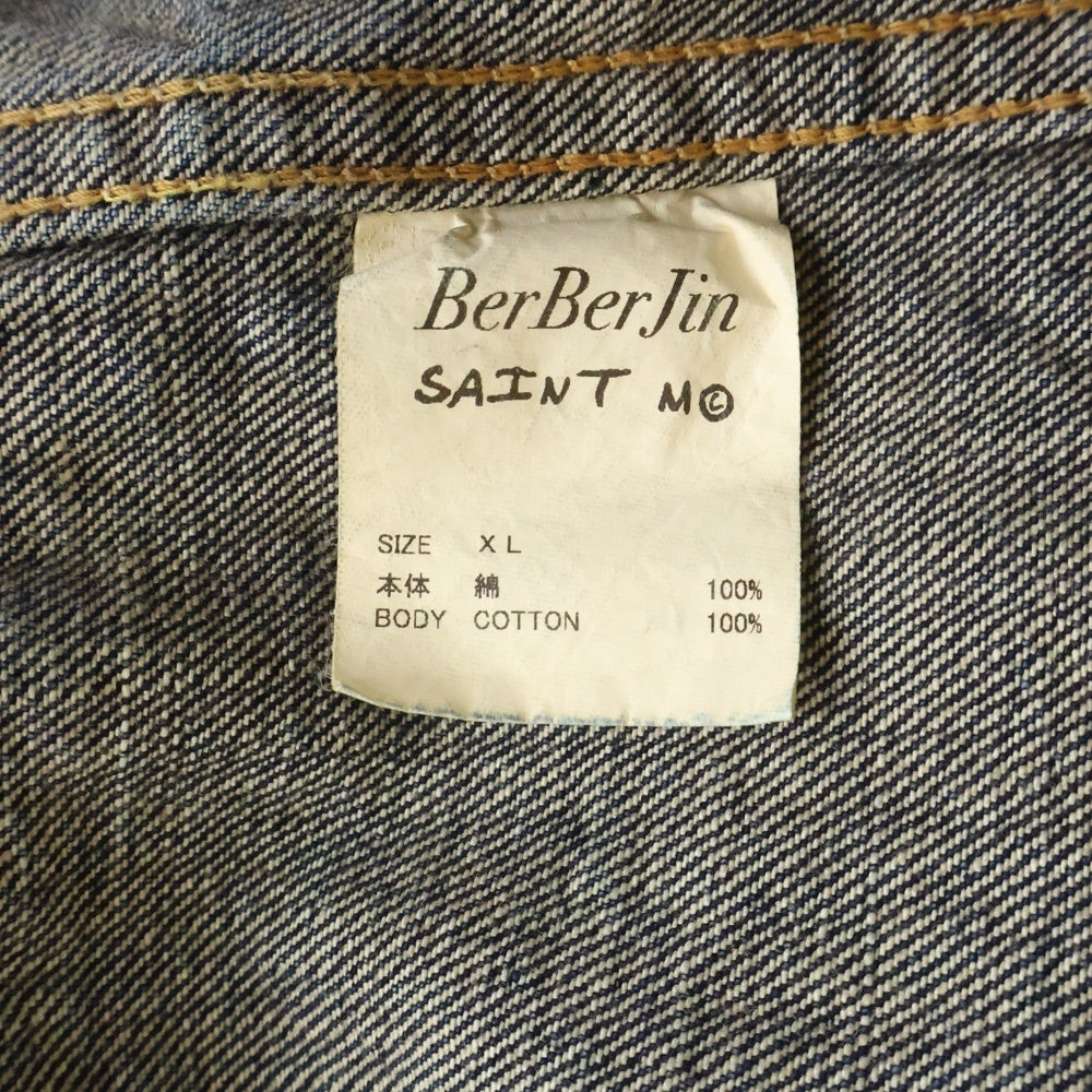SAINT MICHAEL(セントマイケル) 24SS ×BerBerJin BJ DENIM JKT SM-YS8-0000-C72 ベルベルジン 1stモデル ダメージ加工 デニムジャケット Gジャン インディゴ