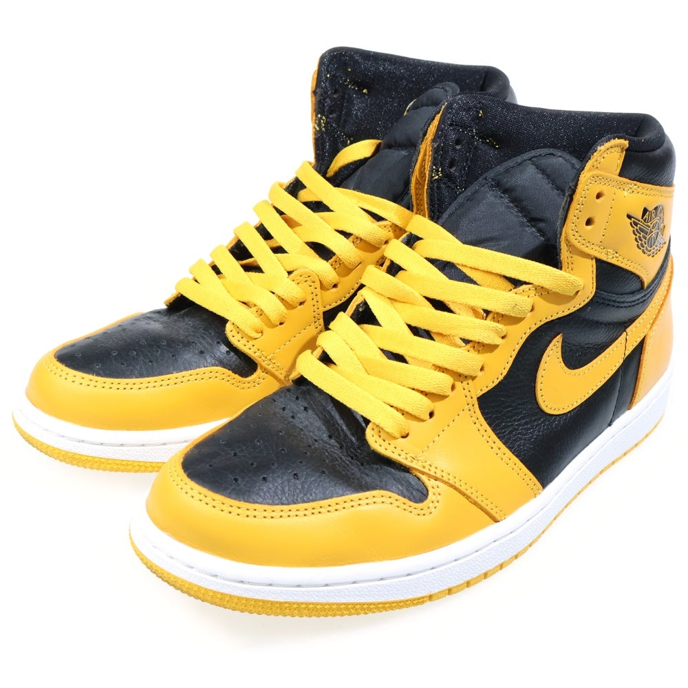 NIKE(ナイキ) AIR JORDAN1 RETRO HIGH OG POLLEN 555088-701 エアジョーダン 1 レトロ パラン ハイカットスニーカー ブラック/イエロー U9/27cm