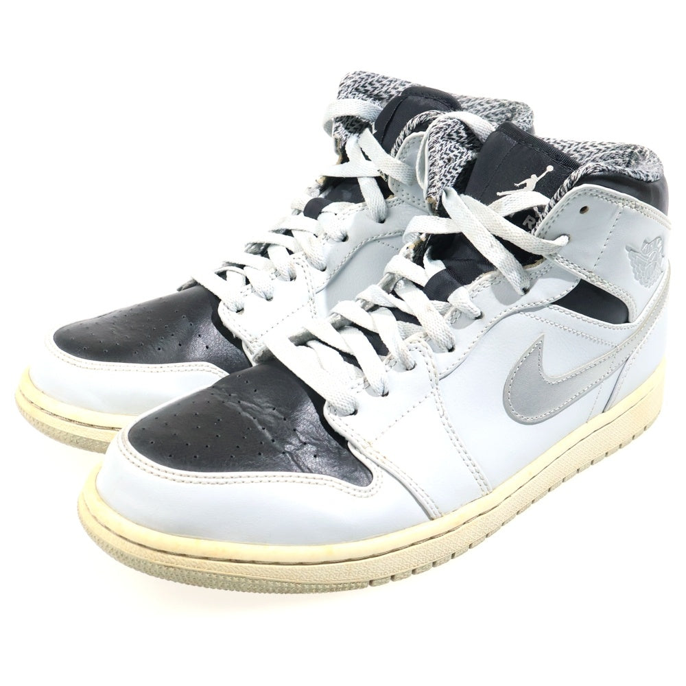 NIKE(ナイキ) 【観賞用 2016年製】 AIR JORDAN 1 MID PURE PLATINUM 554724-032 エア ジョーダン1 ピュア プラチナム ハイカットスニーカー グレー US10.5/28.5cm