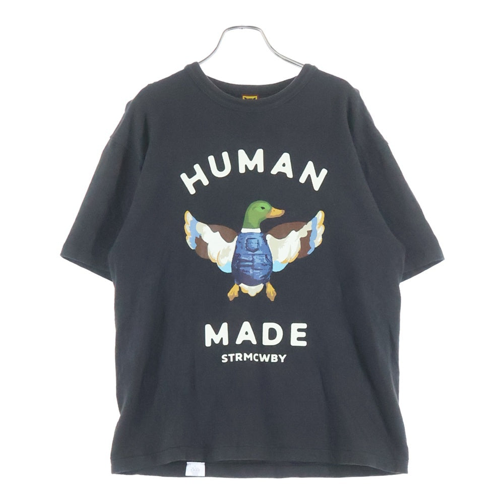 HUMAN MADE(ヒューマンメイド) 24AW GRAPHIC T-SHIRT #13 HM28TE016 カモ フロントグラフィックロゴプリント クルーネック半袖Tシャツカットソー ブラック
