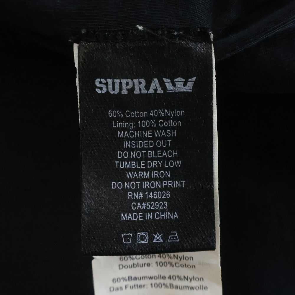 SUPRA(スープラ) フロントロゴプリント ジップアップナイロンジャケット ブラック 102081-008