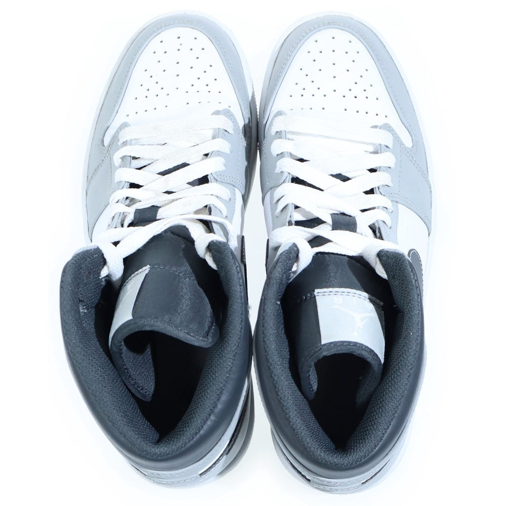 NIKE(ナイキ) AIR JORDAN 1 MID GREYSCALE エアジョーダン 1 ミッドカットスニーカー ホワイト/グレー US9/27cm 554724-078