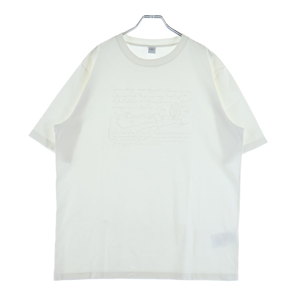 Berluti(ベルルッティ) スクリットロゴ刺繍 クルーネック半袖Tシャツカットソー ホワイト R23JRS80JAWK