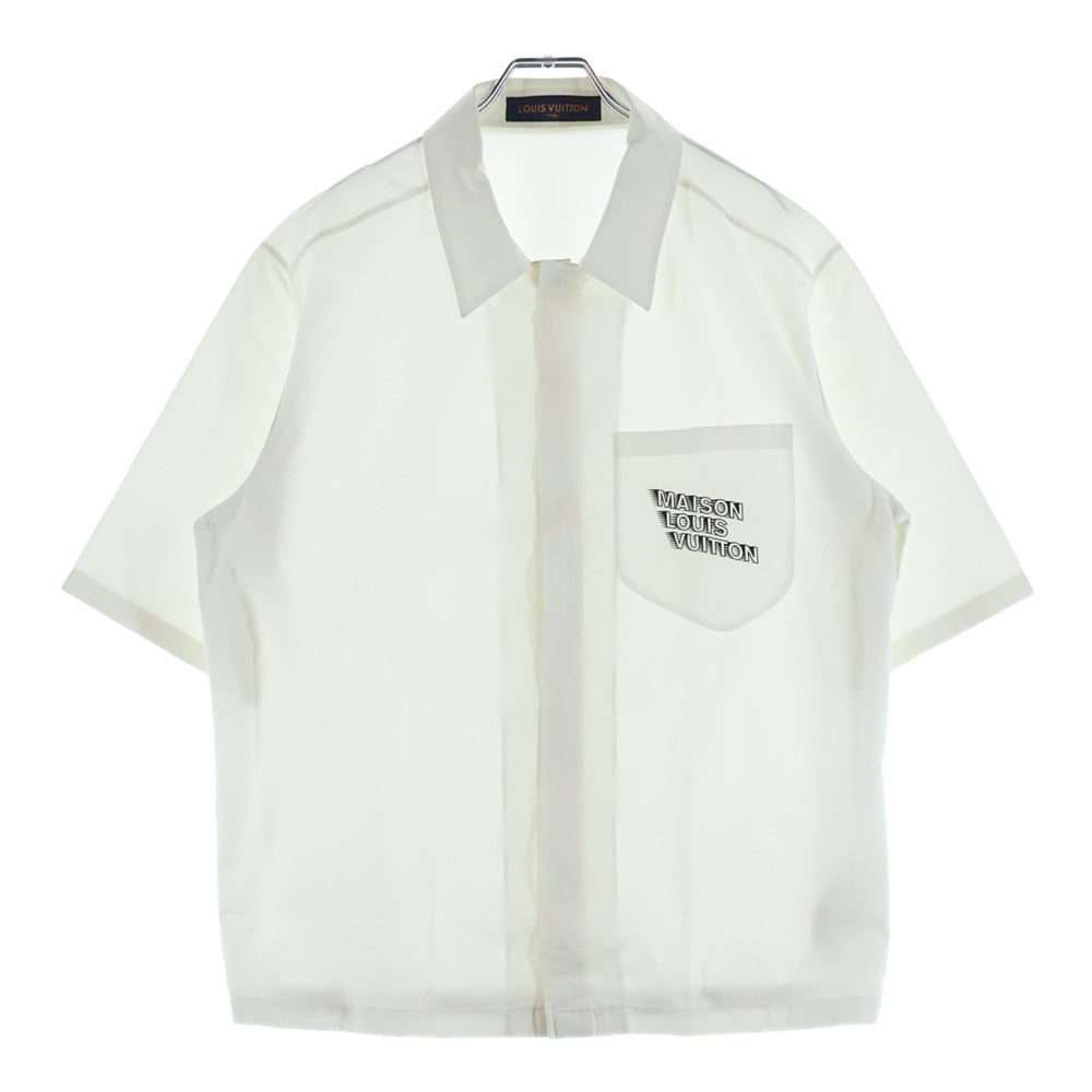 LOUIS VUITTON(ルイヴィトン) 21SS フロントワンポイントロゴポケット 半袖シャツ ホワイト RM2129 AS1 HLS30W