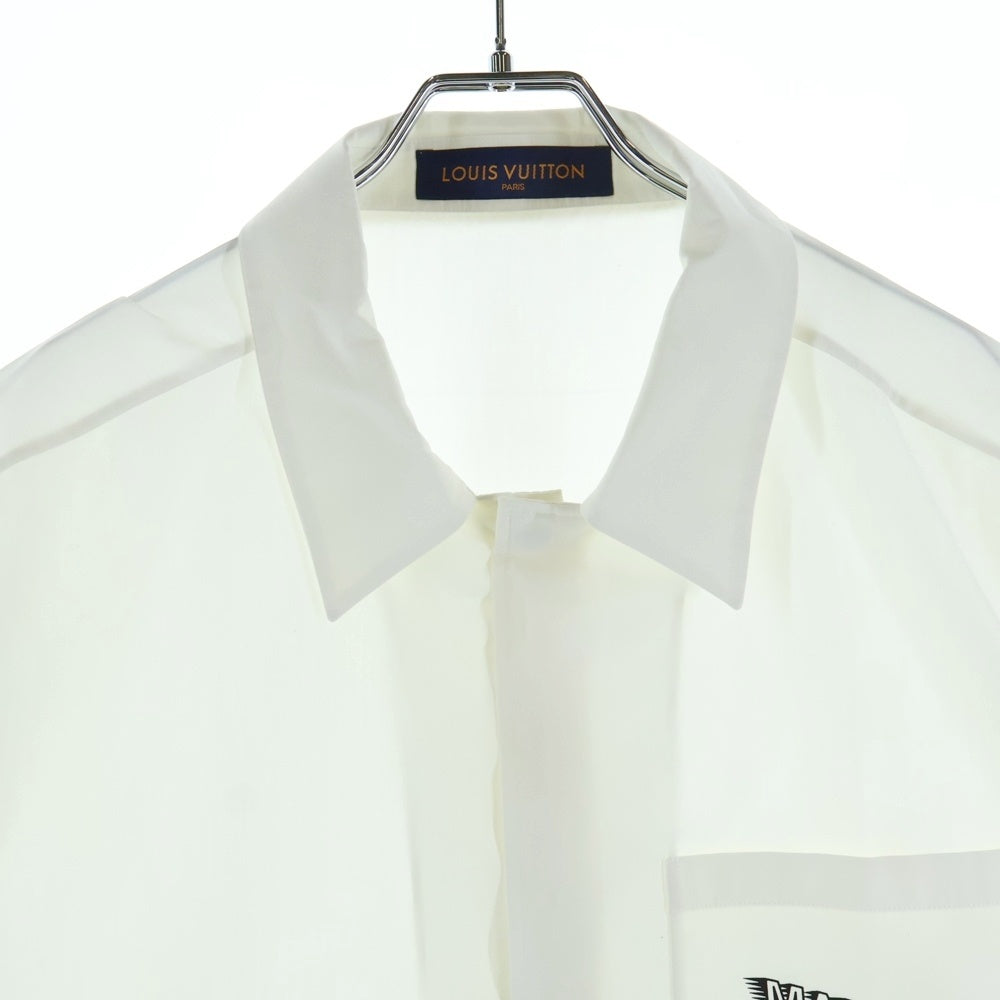 LOUIS VUITTON(ルイヴィトン) 21SS フロントワンポイントロゴポケット 半袖シャツ ホワイト RM2129 AS1 HLS30W