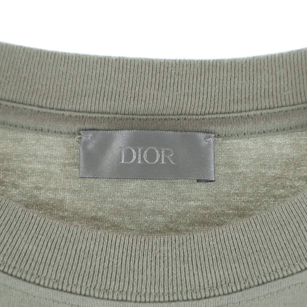 Christian Dior(クリスチャンディオール) 23AW CDワッペンロゴ クルーネック 半袖Tシャツカットソー カーキ 393J696H0677