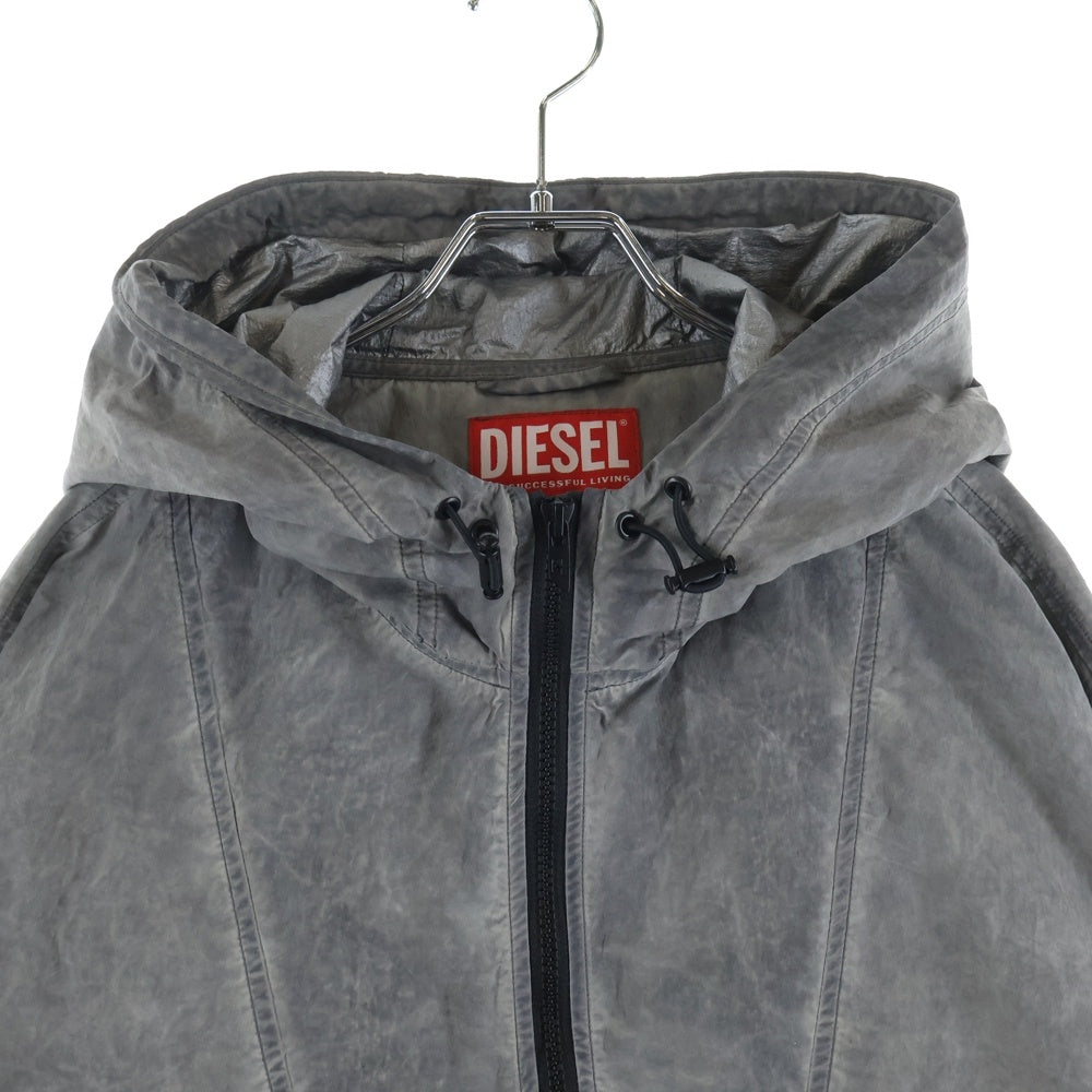 DIESEL(ディーゼル) 25SS J-Noode-A Packable hooded anorak jacket A16207 ナイロン ハーフジップ アノラックジャケット グレー