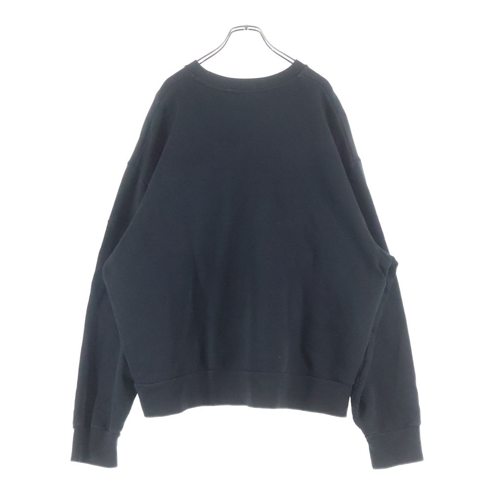 MONCLER(モンクレール) 24SS SWEAT SHIRT ロゴ刺繍 クルーネックスウェットトレーナー ブラック J10918G00023 89AEN