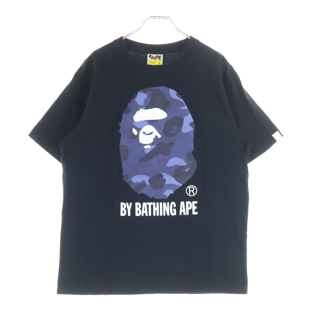 A BATHING APE(アベイシングエイプ) Colour Camo C By Bathing Ape T-Shirt カラーカモ ロゴプリント クルーネック半袖Tシャツカットソー ブラック 001GDI201002H