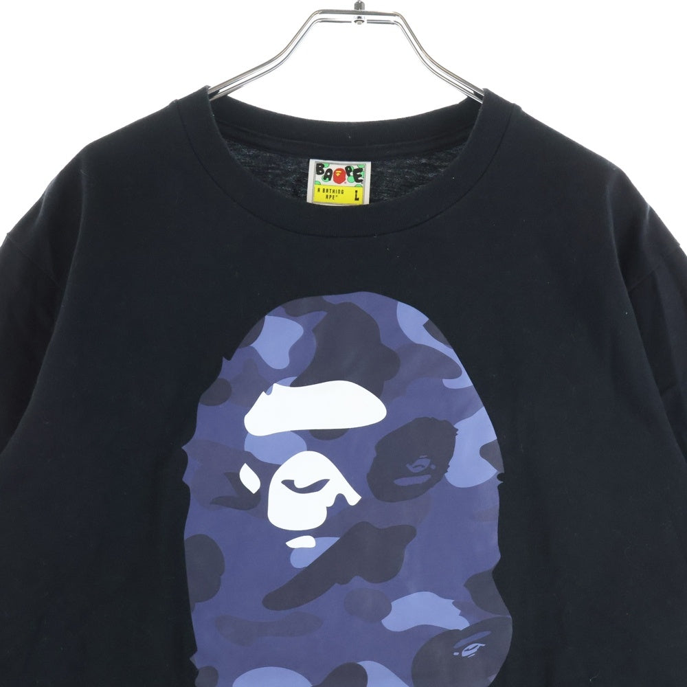A BATHING APE(アベイシングエイプ) Colour Camo C By Bathing Ape T-Shirt カラーカモ ロゴプリント クルーネック半袖Tシャツカットソー ブラック 001GDI201002H