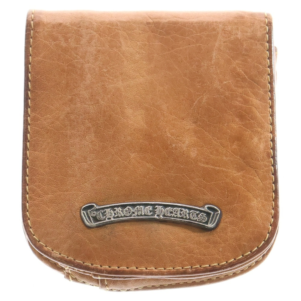 CHROME HEARTS(クロムハーツ) TAXI タクシー スクロールラベル レザーコインケース ウォレット ブラウン