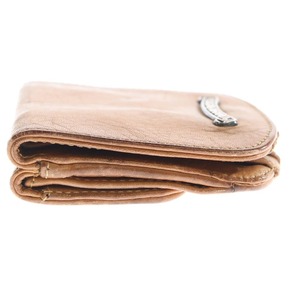 CHROME HEARTS(クロムハーツ) TAXI タクシー スクロールラベル レザーコインケース ウォレット ブラウン