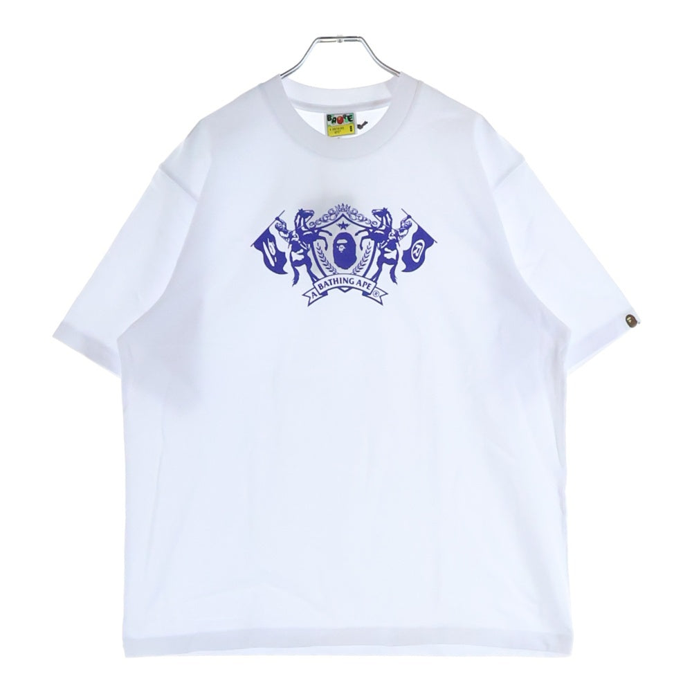 AAPE BY A BATHING APE(エーエイプバイアベイシングエイプ) Cotton T-shirt ロゴプリント クルーネック半袖Tシャツカットソー ホワイト 001TEL301316M
