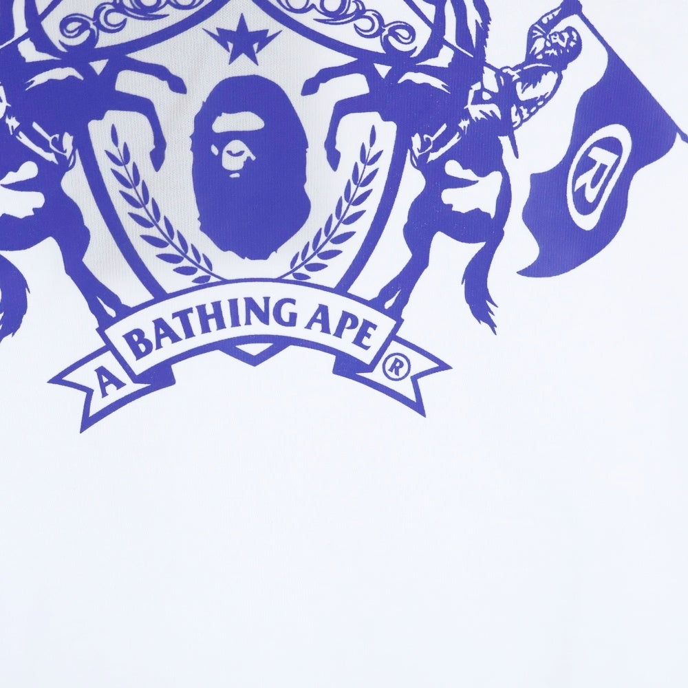 AAPE BY A BATHING APE(エーエイプバイアベイシングエイプ) Cotton T-shirt ロゴプリント クルーネック半袖Tシャツカットソー ホワイト 001TEL301316M