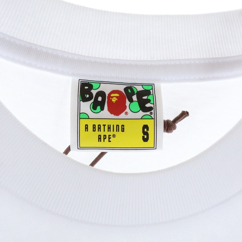 AAPE BY A BATHING APE(エーエイプバイアベイシングエイプ) Cotton T-shirt ロゴプリント クルーネック半袖Tシャツカットソー ホワイト 001TEL301316M