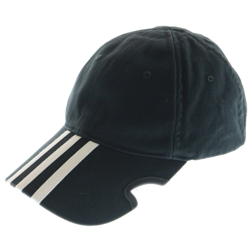 BALENCIAGA(バレンシアガ) ×adidas アディダス ロゴストライプ ベースボールキャップ 帽子 ブラック 712160 410B2
