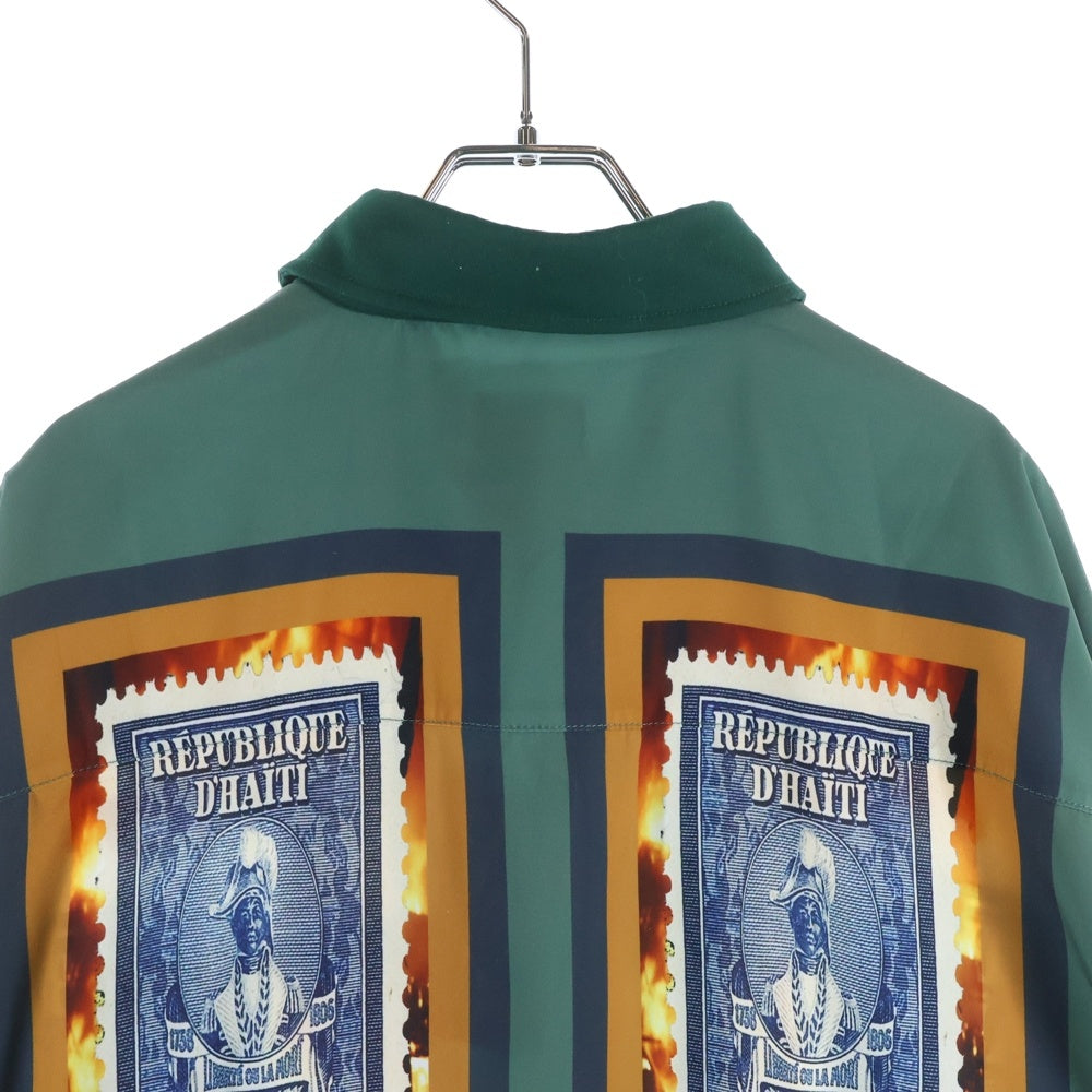 WANNA(ワナ) Stamp Shirts L/S スタンプ 長袖シャツ 総柄 グリーン