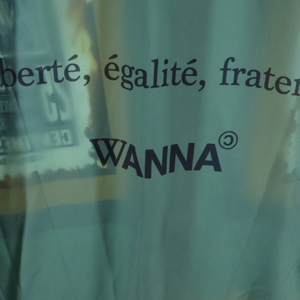 WANNA(ワナ) Stamp Shirts L/S スタンプ 長袖シャツ 総柄 グリーン