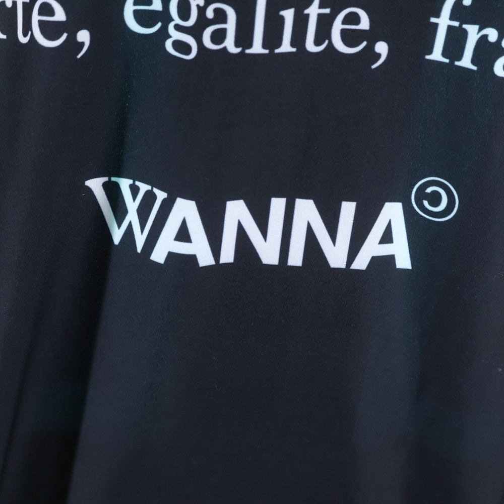 NO BRAND(ノーブランド) WANNA(ワナ) Stamp Shirts L/S スタンプ 長袖シャツ 総柄 ブラック 24WO-WNA-23307