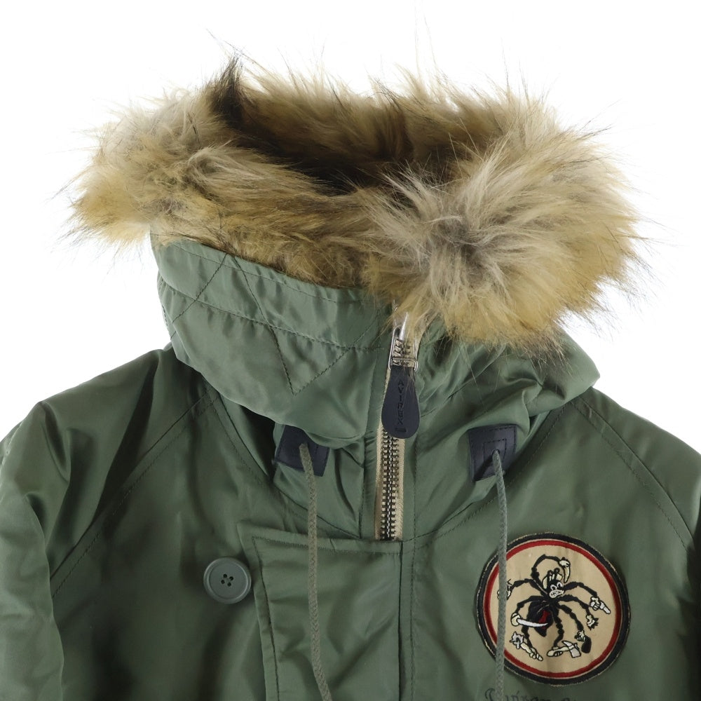AVIREX(アヴィレックス) N-3B Northrap 61 6152194 ファー付きナイロン中綿ミリタリージャケット カーキ