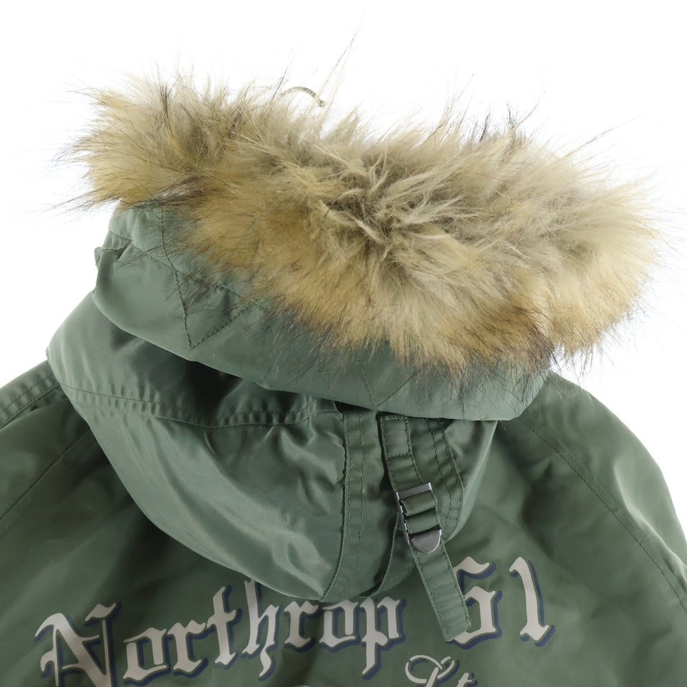AVIREX(アヴィレックス) N-3B Northrap 61 6152194 ファー付きナイロン中綿ミリタリージャケット カーキ
