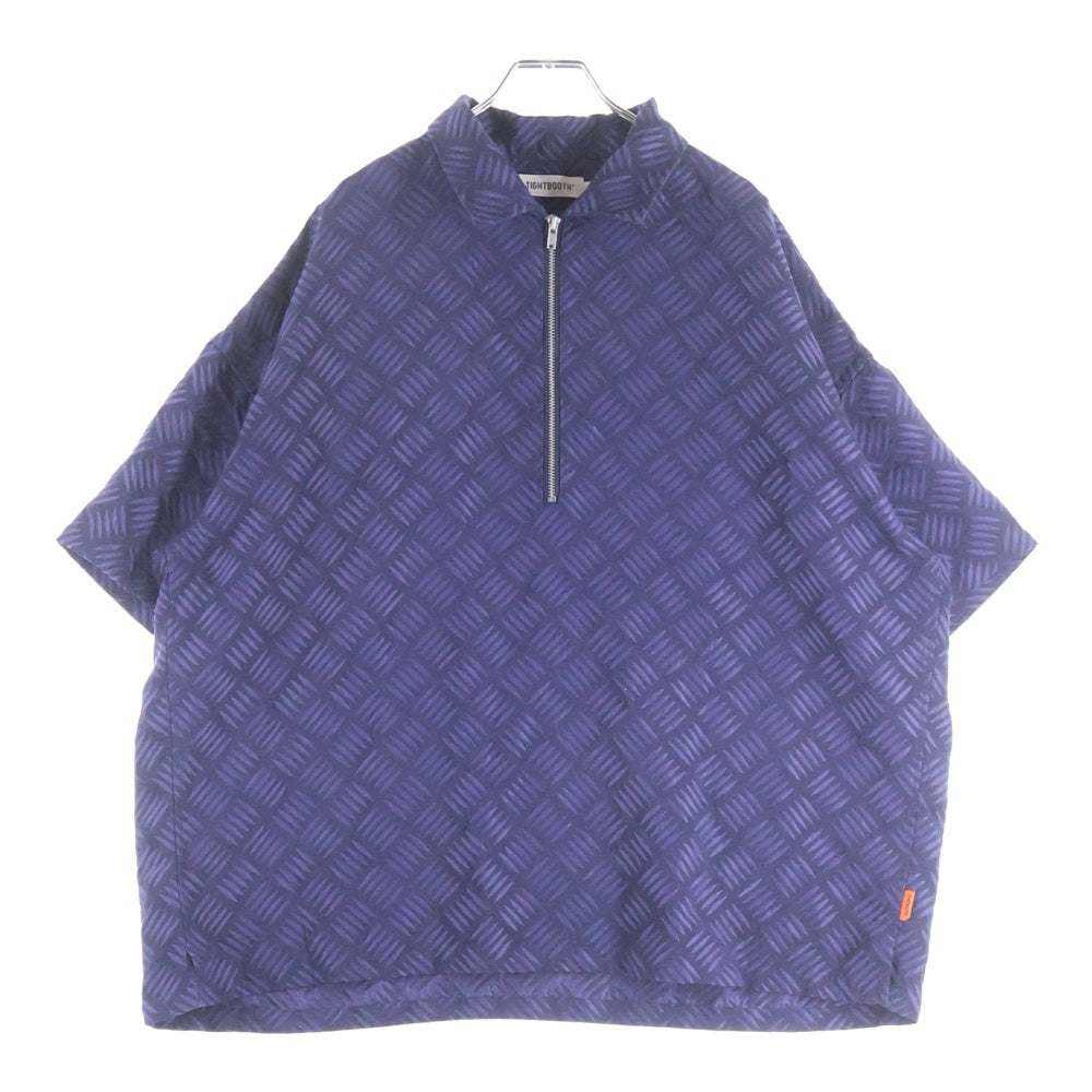 TIGHTBOOTH(タイトブース) CHECKER PLATE HALF ZIP SHIRT チェッカー プレート ハーフジップ 半袖シャツ パープル