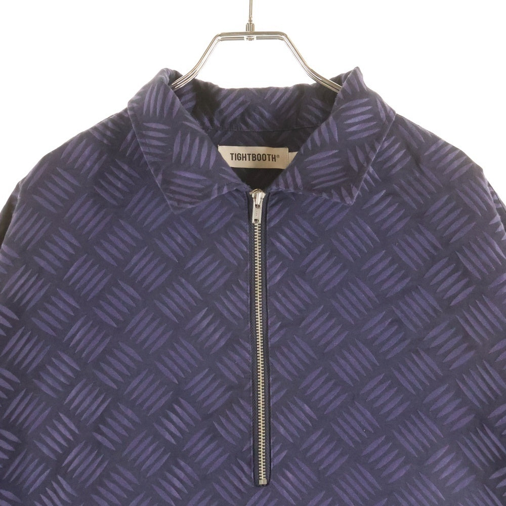 TIGHTBOOTH(タイトブース) CHECKER PLATE HALF ZIP SHIRT チェッカー プレート ハーフジップ 半袖シャツ パープル