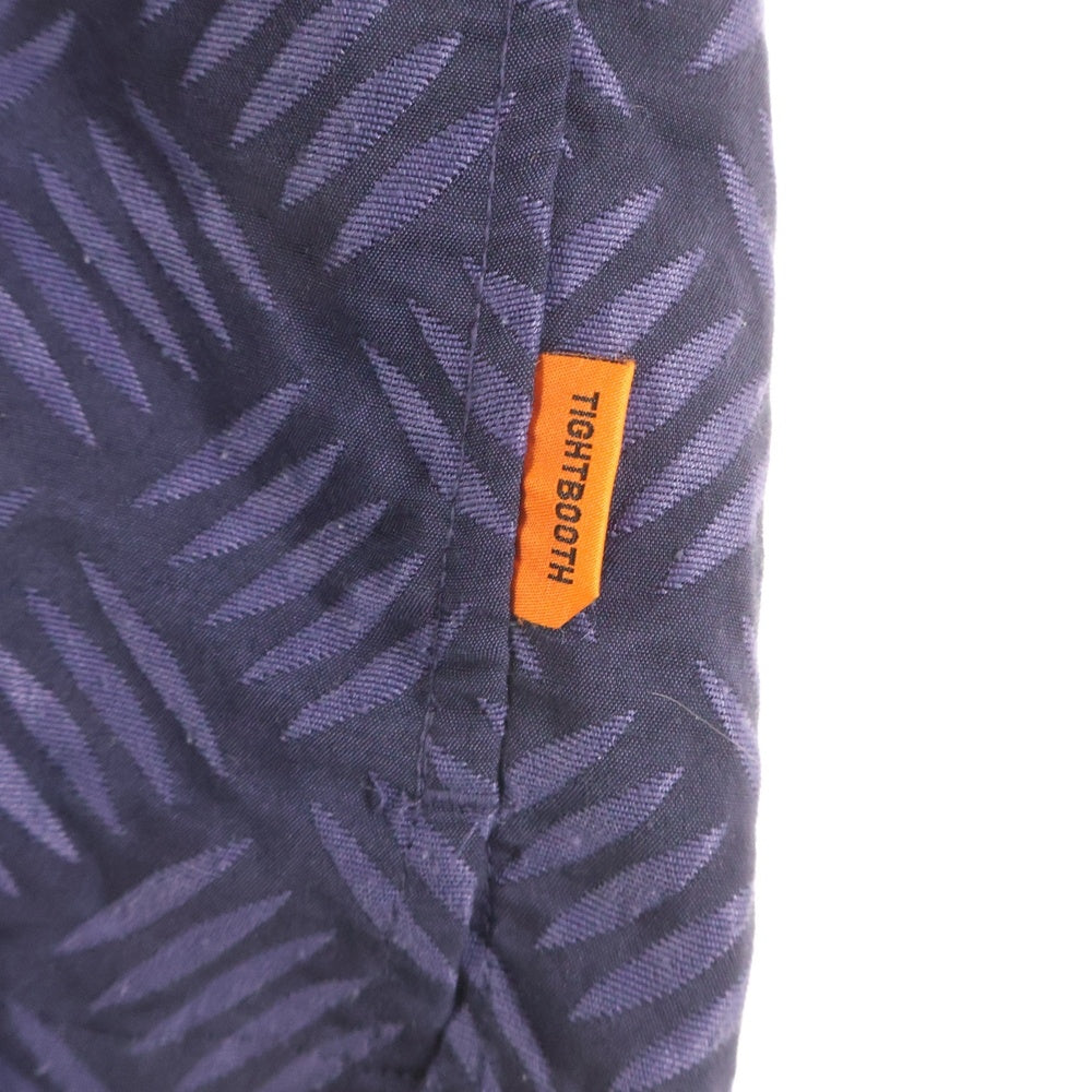 TIGHTBOOTH(タイトブース) CHECKER PLATE HALF ZIP SHIRT チェッカー プレート ハーフジップ 半袖シャツ パープル
