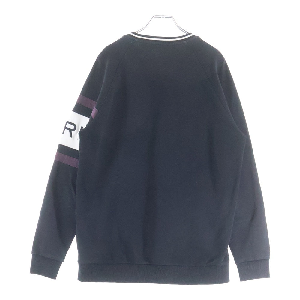 GIVENCHY(ジバンシィ) 19SS ロゴ刺繍 フロントボーダーロゴ クルーネックスウェットシャツ ブラック BM70HS3003