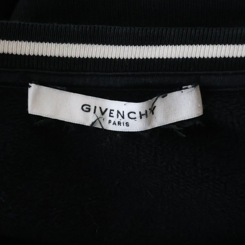 GIVENCHY(ジバンシィ) 19SS ロゴ刺繍 フロントボーダーロゴ クルーネックスウェットシャツ ブラック BM70HS3003