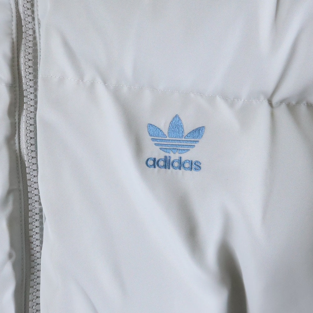 adidas(アディダス) ロゴ リバーシブル ダウンジャケット フーディ ブルー/グレー IU4828
